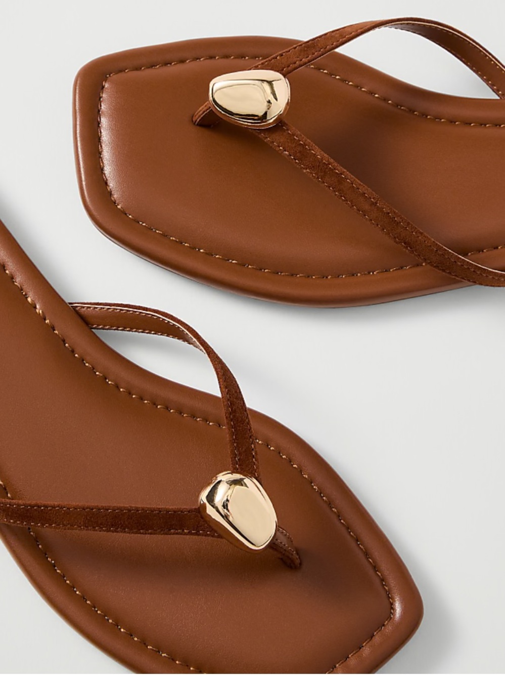 NWT Ann Taylor Hardware Embellished Suede Flip Flop Sandals | Fall Sandals
